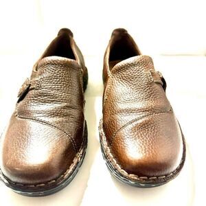 Earth Origins Women’s Brown Leather Loafers Slip On Shoes 7.5 M